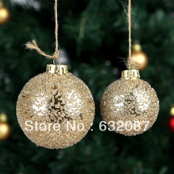 

diameter = 8cm transparent glass globe with gold glass chip decoration christmas ball christmas day pendant