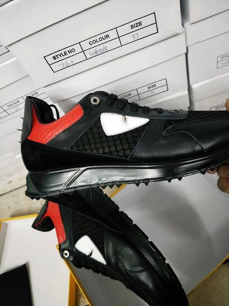 

2018 17excellent quality male ca ual running hoe name brand men neaker yellow eye with back rivet hoe hombre 38 46