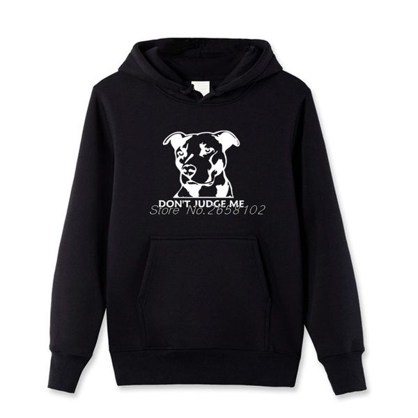 

new men hoody novelty dog don't judge me print hoodies casual cotton fleece pullover sweatshirt cool streetwear fitness coat, Black