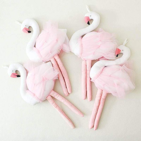 

55cm handmade diy swan flamingo toys pillow baby sleeping pillow appease kids room decor animal dolls p props