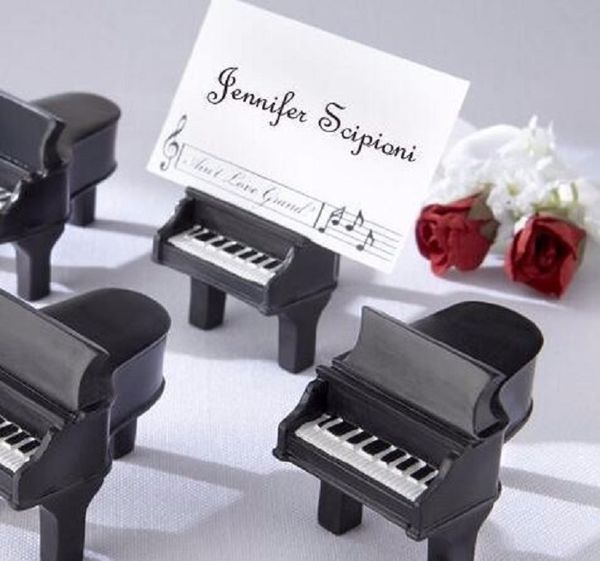 Festa de casamento suprimentos pretos piano lugar cartas titulares tema favor 