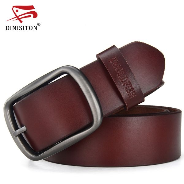 

dinisiton new men's genuine leather belt cowhide pin buckle fashion brand man jeans belts vintage cintos masculinos cw, Black;brown