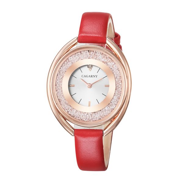 

2018 cagarny причинно кварцевые женские часы Рождественский подарок золотой кристалл