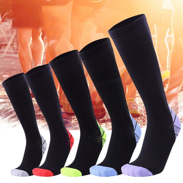 

running sports socks compression warm sleeves stocking for men women outdoor cycling climbing football basketball, Black