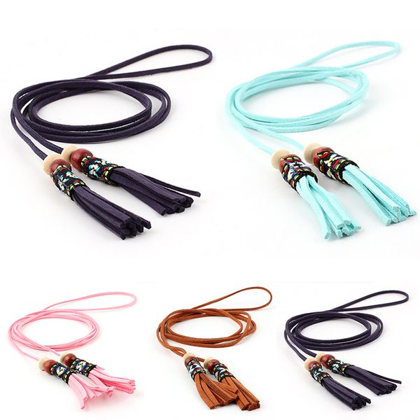 

fashion women casual tassel pu thin waist belt female cintos para as mulheres for dress clothing accessories, Black;brown