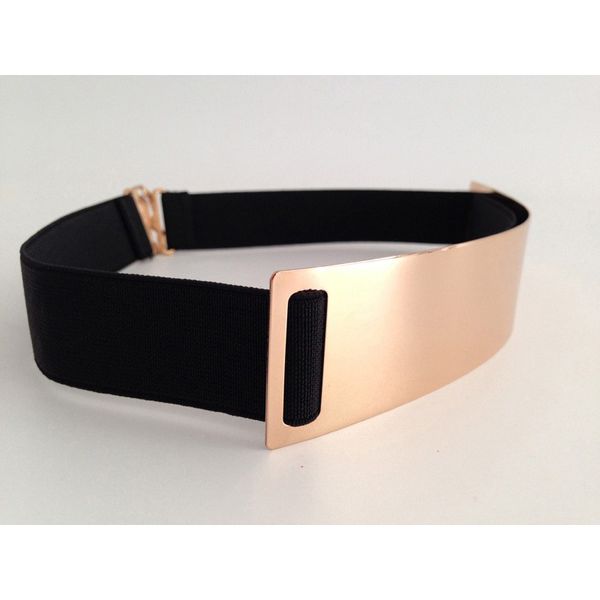 

women fashion elastic belt mirror gold keeper cuty 5 color chocasual bg-062, Black;brown