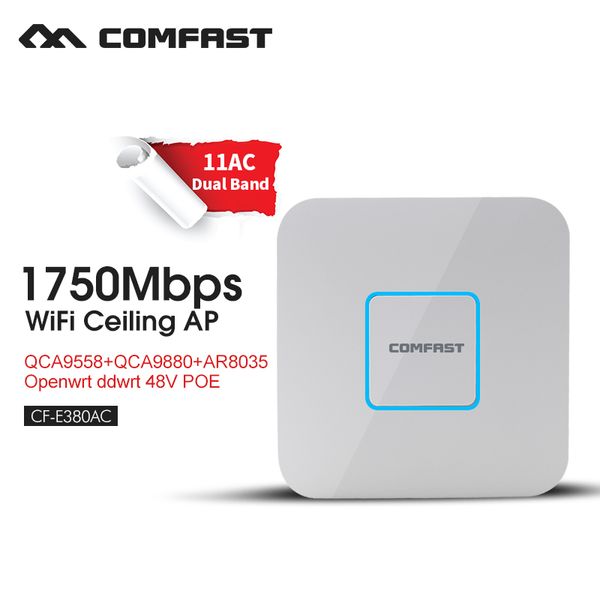 

access point 48v poe ceiling ap router 1750m wireless 11 ac gigabit router dual band 2.4g&5.8g ac wifi roteador cf-e380ac