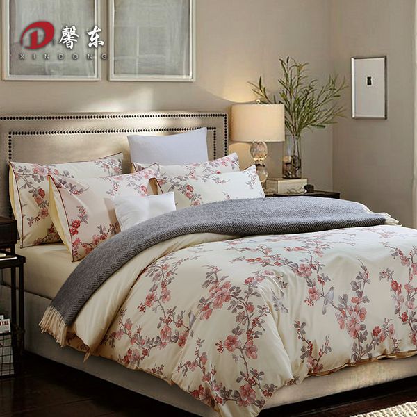 Western Floral Satin Bedding Set Luxury 100 Egypt Cotton Bed Set