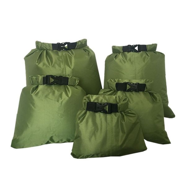 

5pcs waterproof coated silicone fabric pressure dry bag storage pouch rafting canoeing boating dry bag 1.5/2.5/3.5/4.5/6l