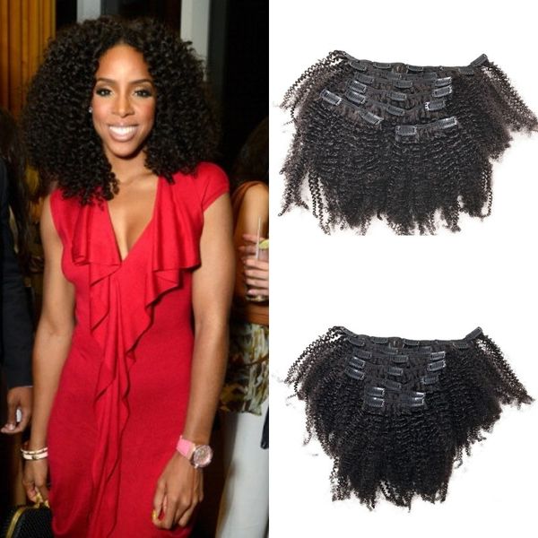 4b 4c Clip In Human Hair Afro Kinky Curly 100 Virgin Human Hair