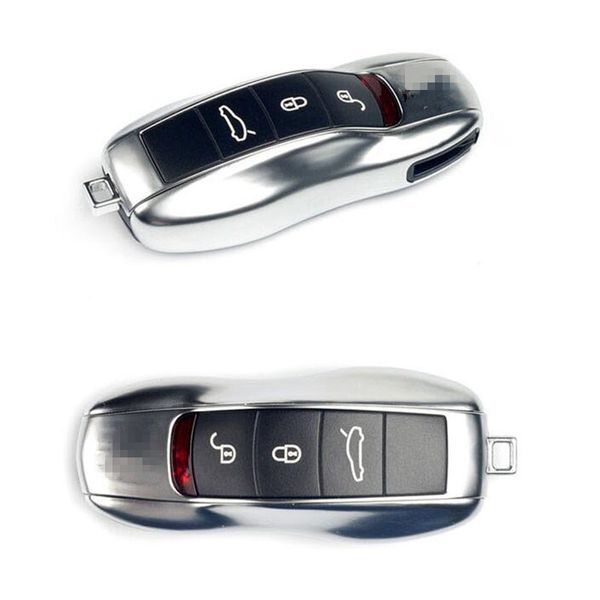 

Chrome ABS Key Shell Key Holder Housekeeper Keys Organizer Keychain Covers Key Case Bag For Porsche Panamera Cayenne Macan 911