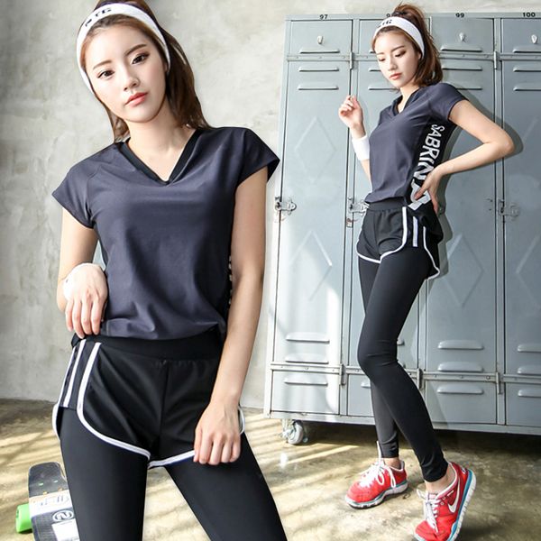 

3 pieces white yoga set pants & bra & solid shorts gym clothes sport wear training suit running outdoor jogging, White;red