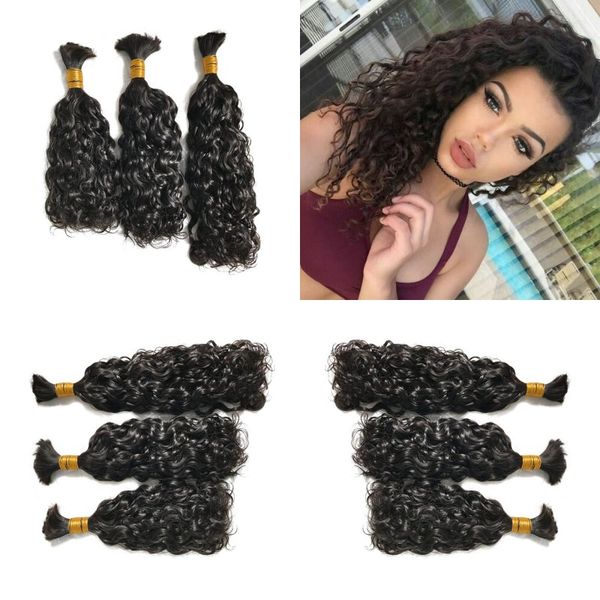 Beautiful Malaysian Hair Bulk Water Wave For Braiding Bulk Hair No