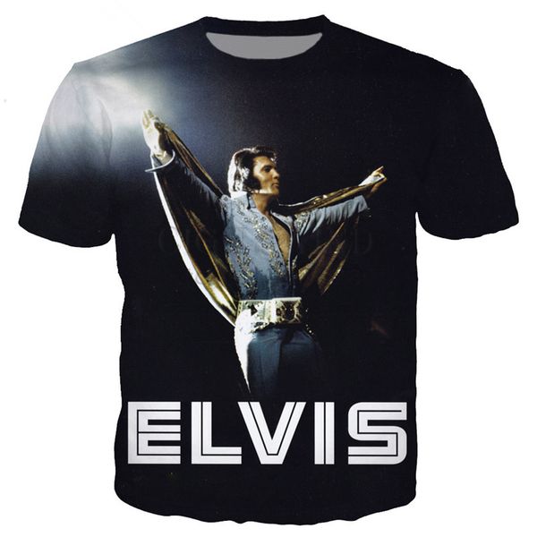 

rock singer king elvis presley women men new fashion summer funny 3d print crewneck casual t shirt tee q97, White;black