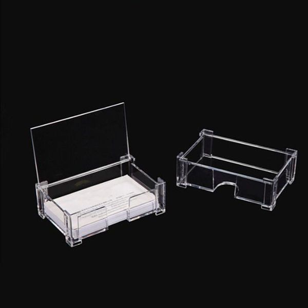 2019 Portable Desk Business Card Storage Box Plastic Clear Name