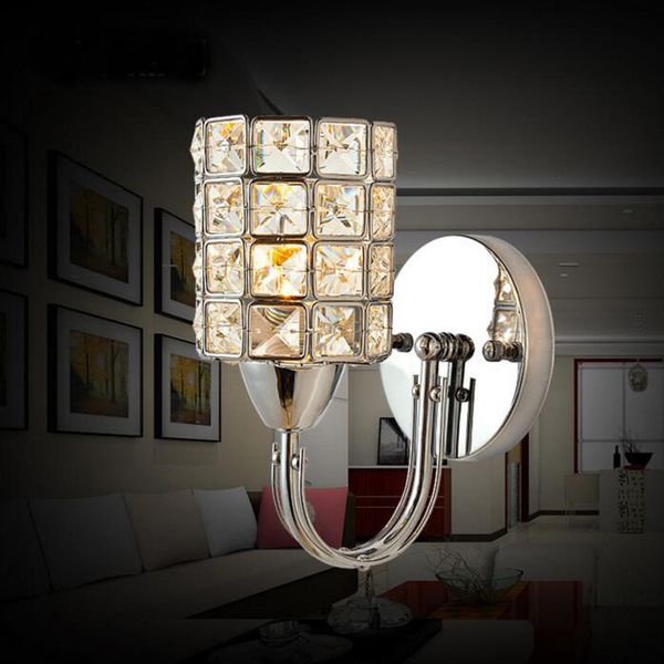 

modern luxury crystal wall light chrome finish wall sconce lighting fixture indoor led sconce fixtures kit