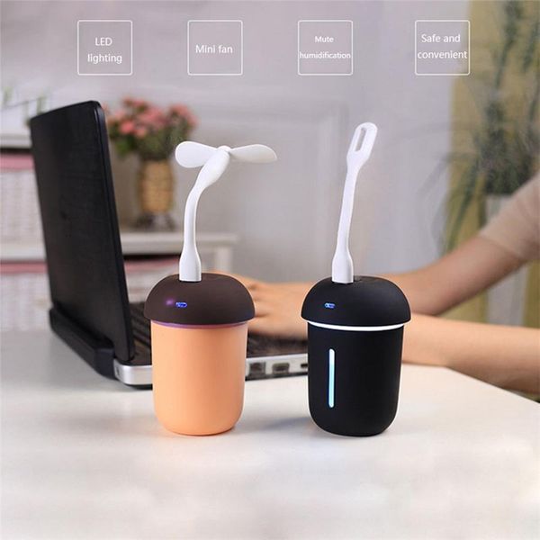 Mushroom Lamp Humidifier Portable Baby Small Mini Usb Fan 3 In 1