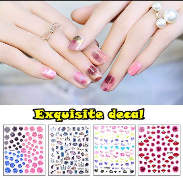 

nu-taty ultra-thin nail sticker semi-transparent dream flower nail applique diy fashion 3d adhesive applique tools sticker, Black