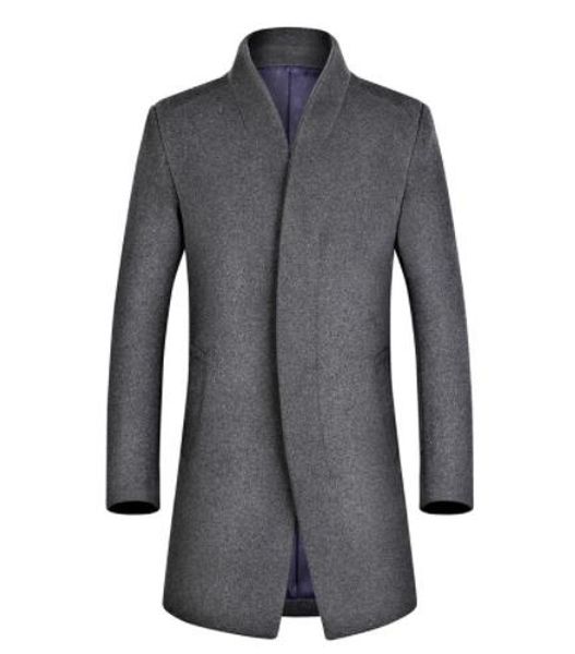 

2018 men's winter woolen coat business casual wool woolen coat men's slim, Black