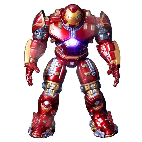 2019 Marvel Heros Toy Avengers 2 Iron Man Hulkbuster Armor Joints 18cm Mark With Led Light Golden Paint Pvc Action Figure Collection Model Toy From