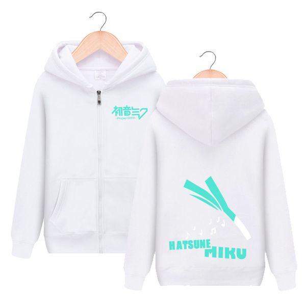 

vocaloid hatsune miku zipper hooded hoodie cosplay costume men women jacket casual sweatshirt fashion streetwear, Black