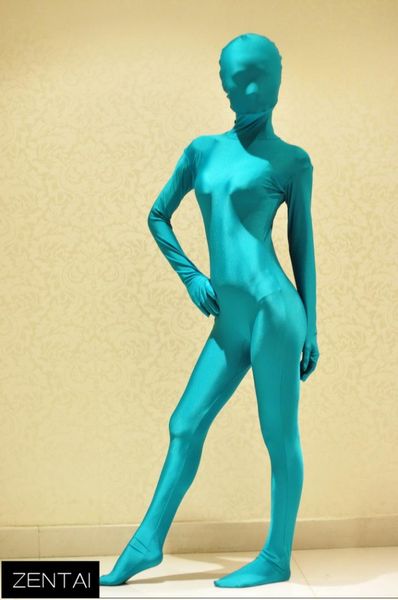 

2015 women blue spandex lycra all-inclusive tights bodysuit full body zentai catsuit costumes, Black