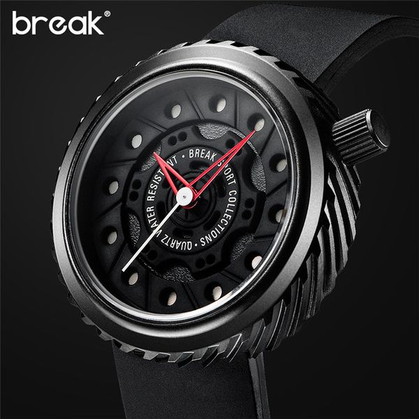 BREAK Orologi da uomo Top Sport Watch Japan MIYOTA Cinturino in silicone Orologio da uomo Orologi al quarzo Orologio da polso creativo casual