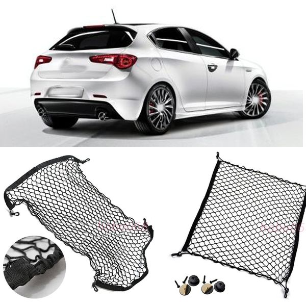 Alfa romeo için giulietta 1954-2017 alfa romeo mito 2012-17 stelvio modeli arka gövde kargo organizatör depolama naylon düz dikey koltuk net