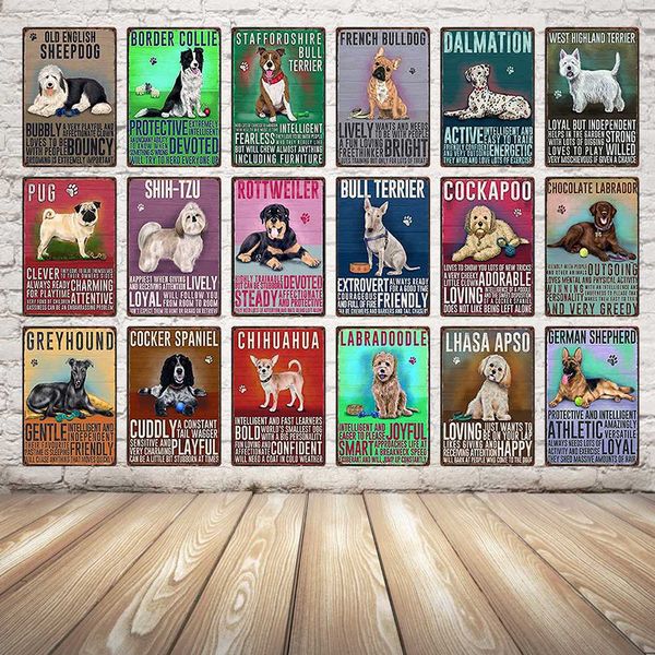 

kelly66 ] dog decor tin sign tin poster home bar wall art metal painting 20*30 cm size dy7