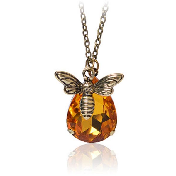 

Vogue luxury tyli h yellow cry tal honey bee pendent necklace product 2018 cla ical