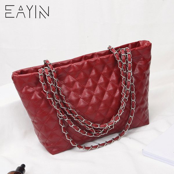 

eayin diamond lattice chain bags for women large capacity tote bag female handbags women leather shoulder messenger bags bolsa