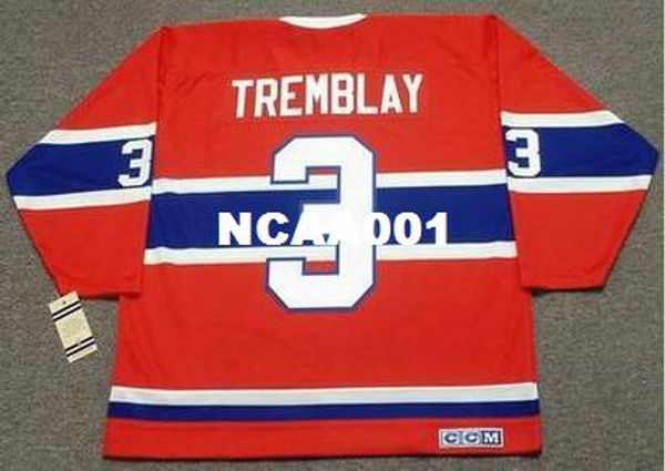 

мужские #3 j. c. tremblay монреаль канадиенс 1968 ccm старинные ретро главная хоккей джерси или обычай любое имя или номер ретро джерси, Black;red