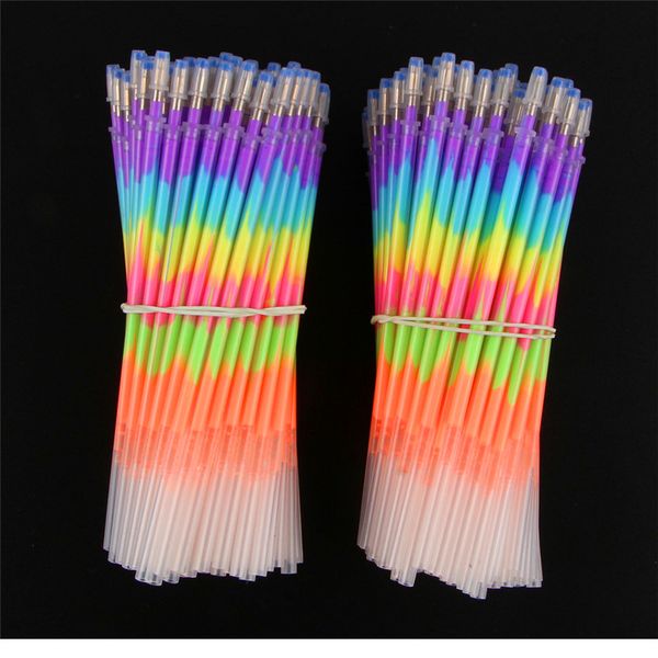 

50 pcs / lot rainbow water chalk 6 colors one color pencil diy handmade black cardboard pastel refill refill