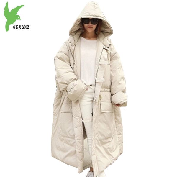 

large size winter women jacket coats down cotton parkas cloak hooded coats thicker warm loose jackets bust size 160cm okxgnz1189, Black