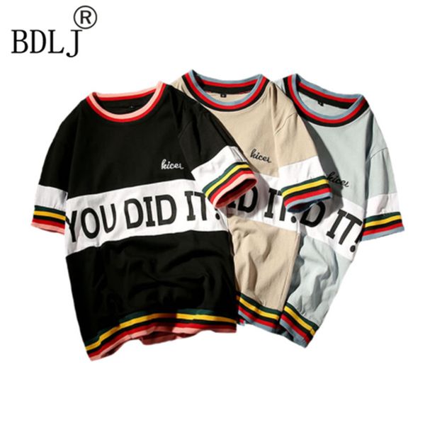 

BDLJ 2017 новый летний мужская футболка мода полосатый футболка мужская одежда тенде