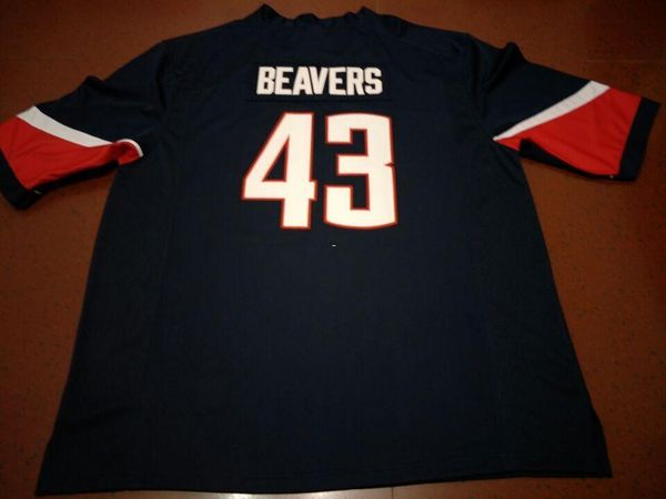 

men #43 uconn huskies darrian beavers real full embroidery college jersey size s-4xl or custom any name or number jersey, Black;red
