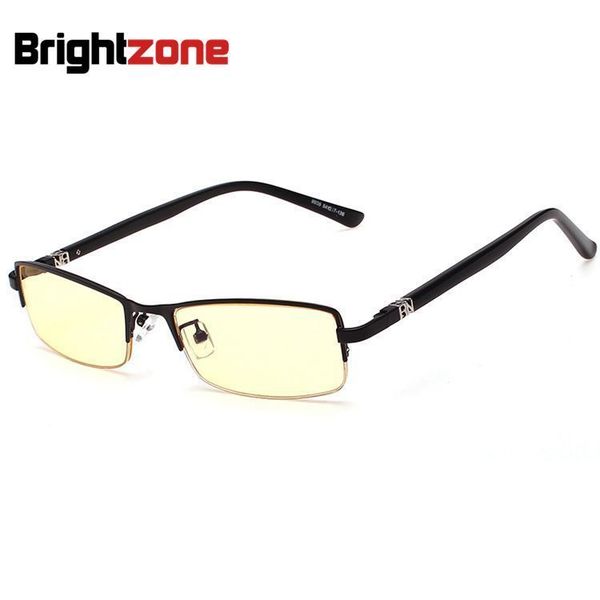 

rim slim computer glasses men brand designer yellow lens anti blue ray radiation rimless gaming eyeglasses eyewear, Silver