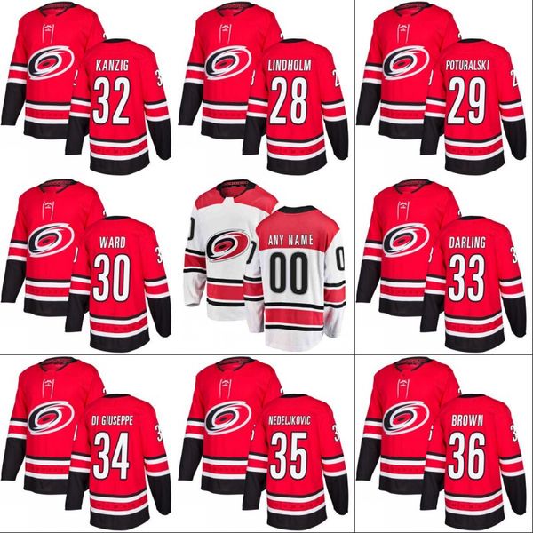 

#46 Trevor Carrick Jersey 2017-18 New Season Carolina Hurricanes 28 Elias Lindholm 33 Scott Darling 38 Josh Wesley Custom Hockey Jerseys