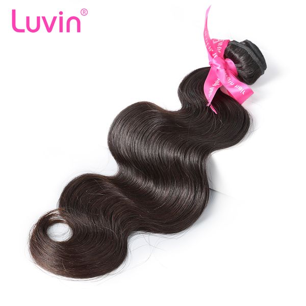 

luvin brazilian body wave virgin hair bundle extensions 100% unprocessed human hair weave ing, Black;brown
