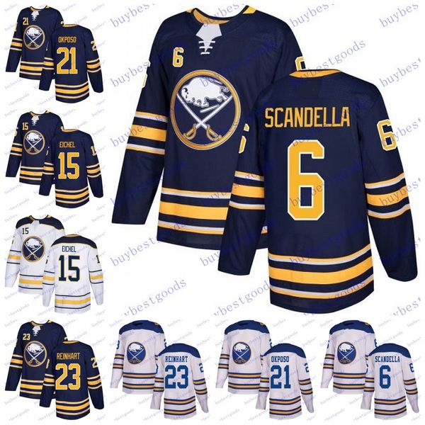

2019 баффало сэйбрз 6 марко скундилла 15 джек eichel 23 сэм рейнхарт 21 кайл окпосо хоккея мужские женские молодежные, Black;red