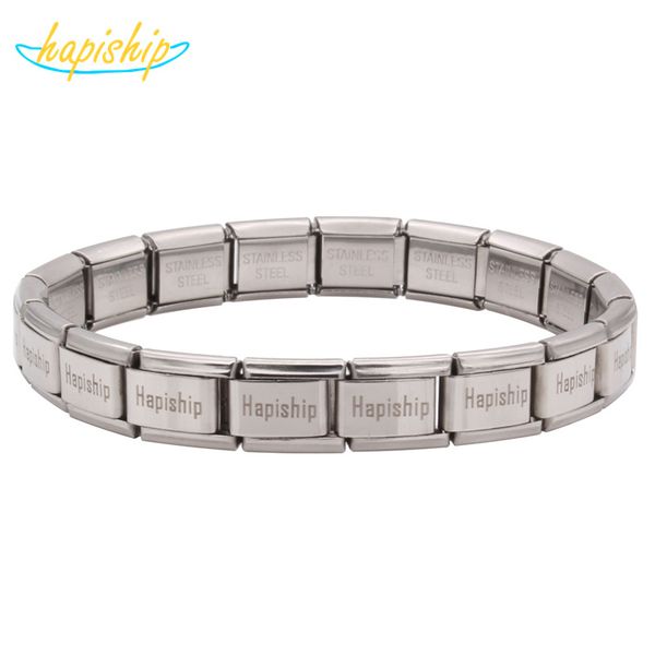 

hapiship 9mm 2017 fashion man/women's jewelry letter stainless steel wish bracelet bangle for friend birthday wife gift g012, Golden;silver