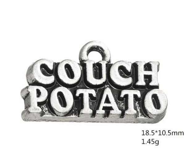 

2021 fashion word couch potato charm accessories charm jewelry, Bronze;silver