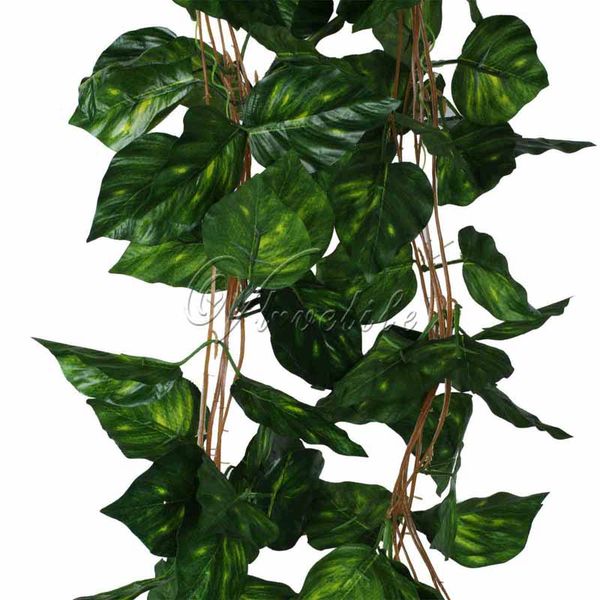 

10pcs/lot artificial big leaf rhodea ivy leaf garland plants vine fake foliage flowers wedding home decorations 7.5 feet