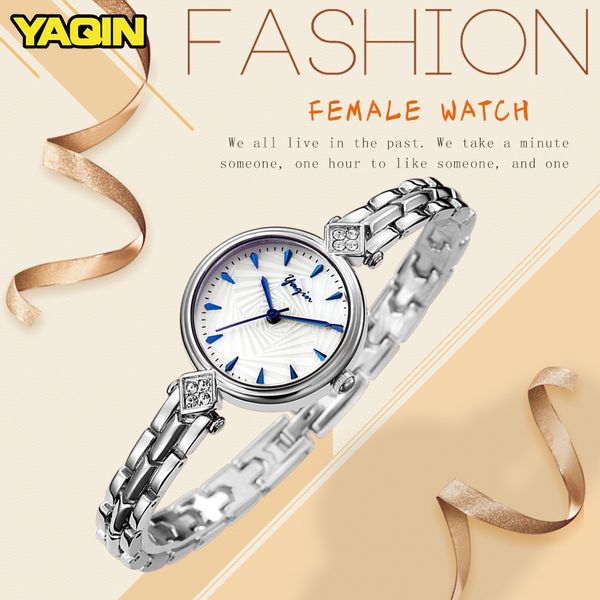 

yaqin new arrival women fashion quartz wrist watches rhinestones luxury bracelet watch lady dress diamond, Slivery;brown