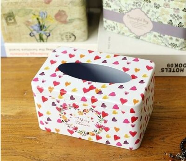 

classic iron tissue box european style love heart pattern tissue box