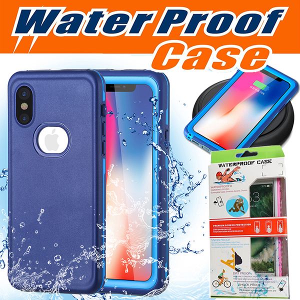 

Waterproof Case Hybrid Rubber Armor Anti-scratch With Screen Protector Support Wireless Charging Cover For iPhone X 8 Plus 7 6 6S Samsung S8