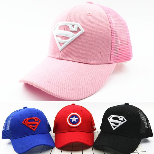

cartoon kids hat children baseball caps good quality meshy ventilate outdoor sunscreen simple baseball hat for kids boys girls, Blue;gray