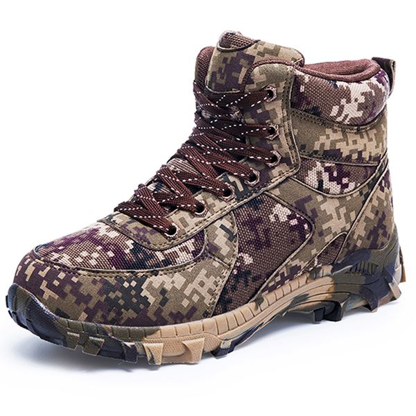 

winter warm outdoor thick sole men hiking shoes sneakers rubber male camping mountain shoes trekking man snow boots, Black