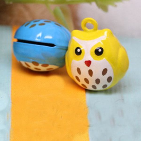 

yellow/blue owl copper small bells 20*18mm fit festival & wedding party decoration cell accessories 031002010