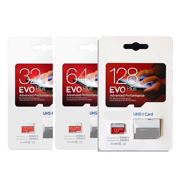 

evo plus 32gb 64gb 128gb micro memory sd tf card кла 10 80 мб / evo+ uhs-i каѬа адапеѬом Ѭознина ђпако